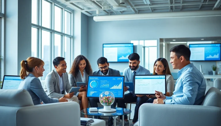 Vérification du numéro de téléphone en ligne : bureau moderne avec des professionnels discutant des processus de vérification des données.