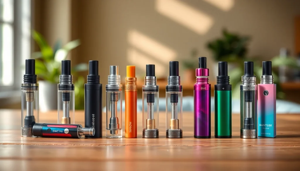 Discover premium DMT carts for sale displayed attractively on a wooden table, inviting exploration.