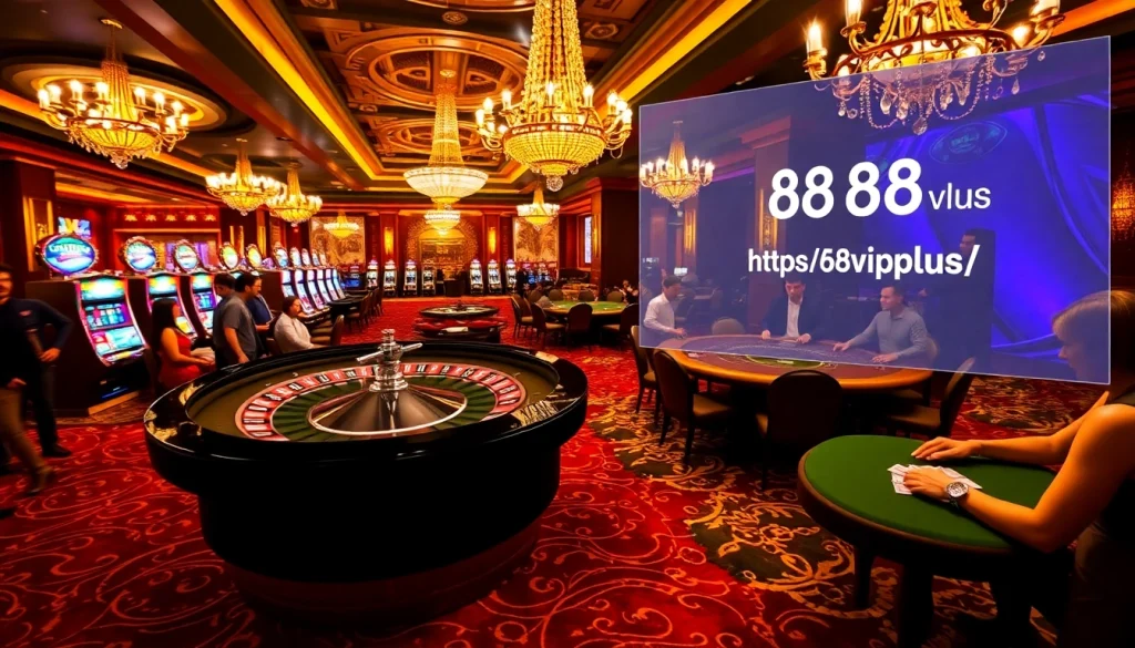 Experience the excitement of casino gaming at https://68vip.plus/ with players enjoying a vibrant roulette game.