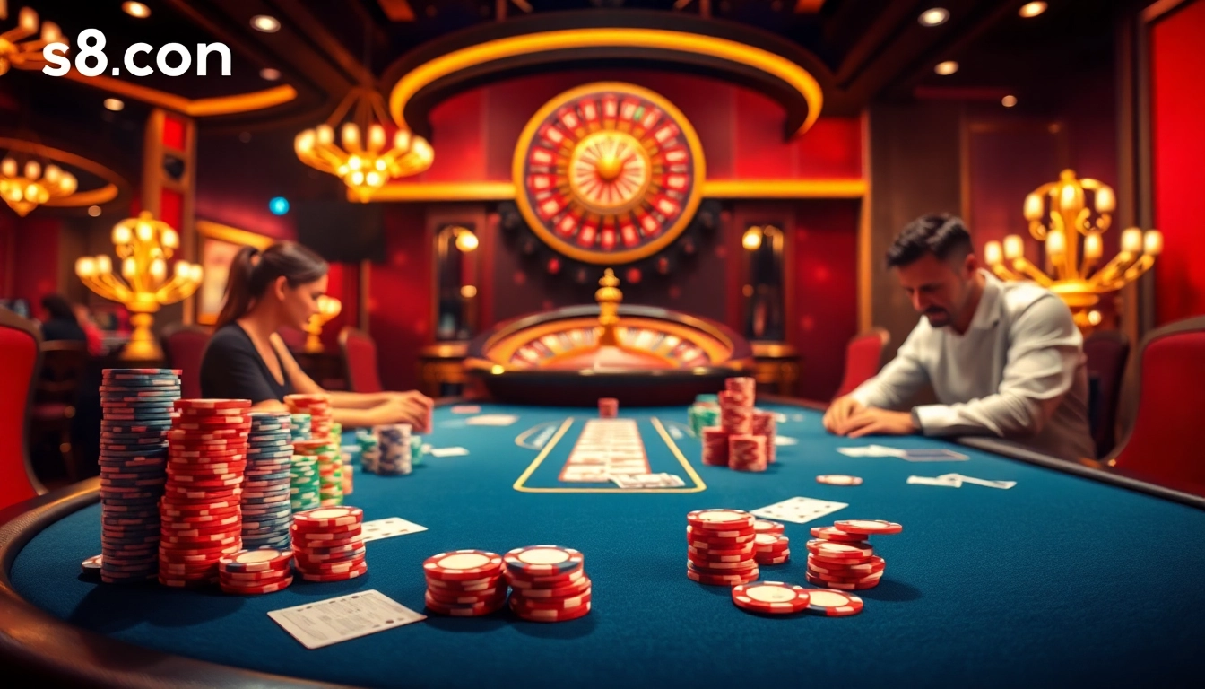 Experience thrilling high-stakes poker at s8 com with vibrant chips and action-packed gameplay.