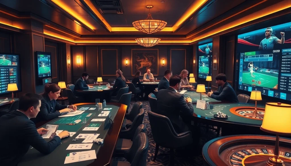 Explore the excitement of the meilleur site de paris sportif in a luxurious sports betting lounge.