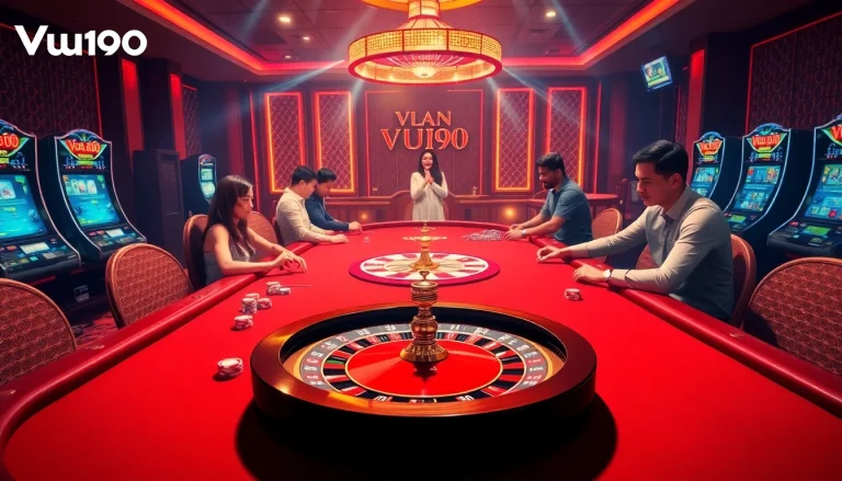 Vua99 players enjoying an exciting game at a luxurious online casino.