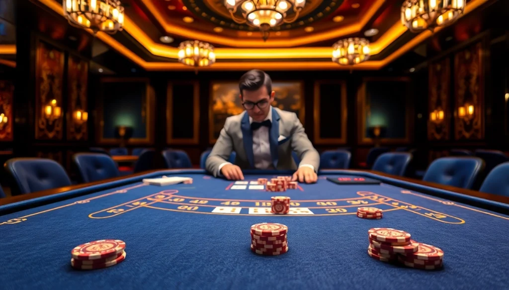 Jeux captivants de crypto casinos avec une table élégante et des jetons brillants