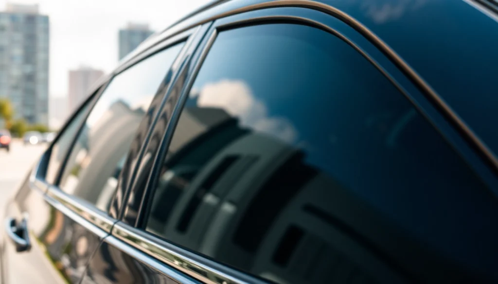 Find quality window tint near me with a professional car showcasing tinted windows.