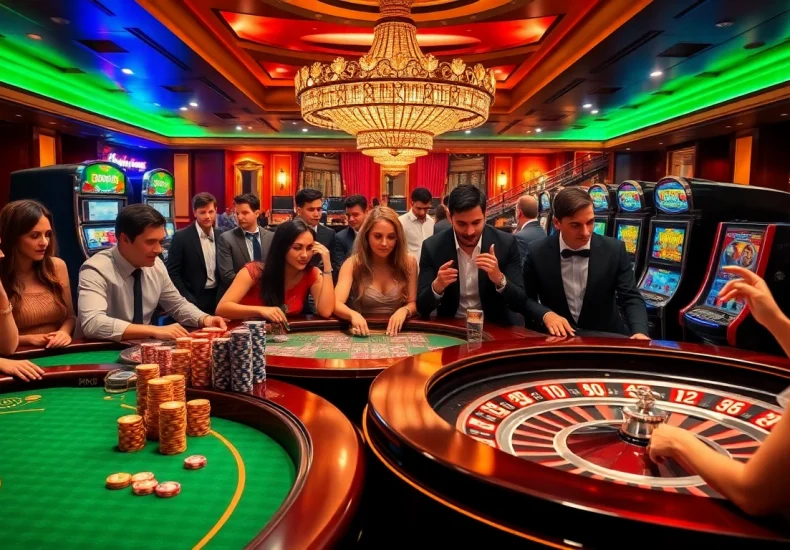 Gambling action highlighting excitement at kuwin .com casino with poker chips and roulette wheel.