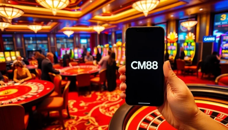 Players experiencing excitement at nhà cái cm88 casino tables with vibrant atmosphere.