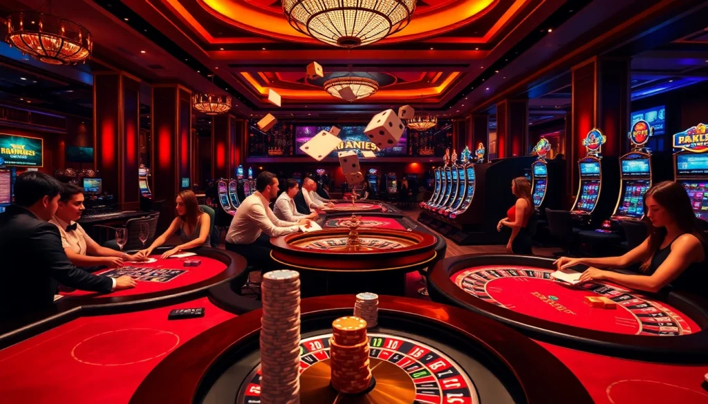 Players enjoying vibrant casino games at 78winn.co with roulette and poker excitement.